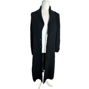 Karlita Artesanias Baby Alpaca Peruvian Long Line Black Cardigan